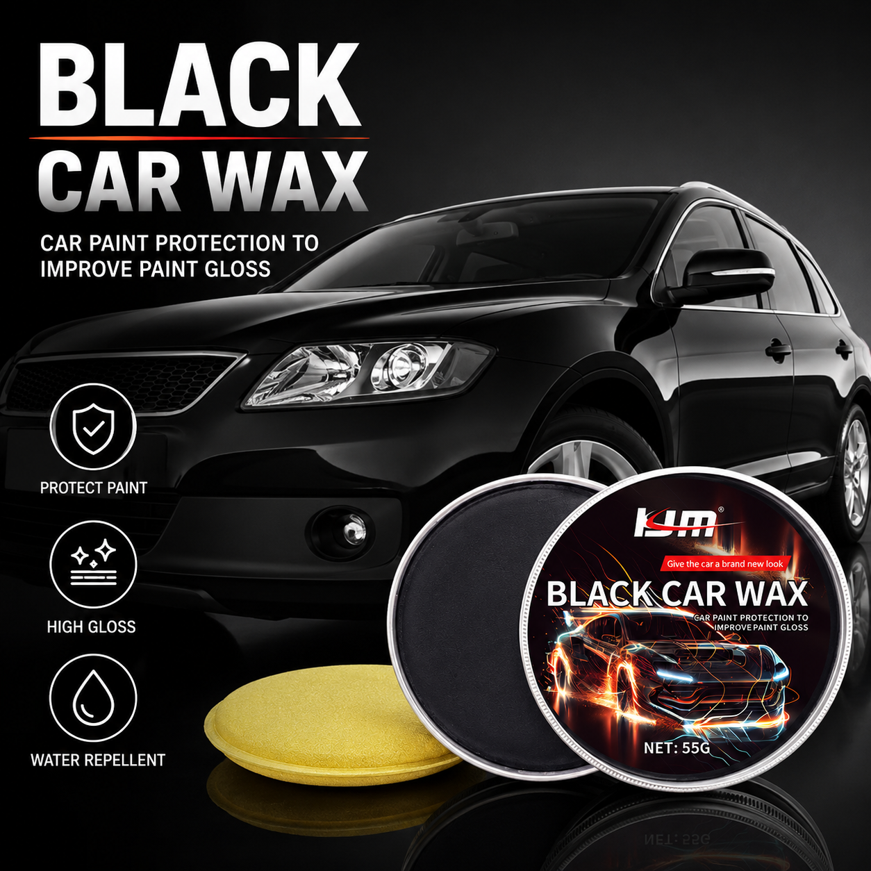 High Gloss Black Car Care Wax  - огляд і ціна Embroidery Art Painting