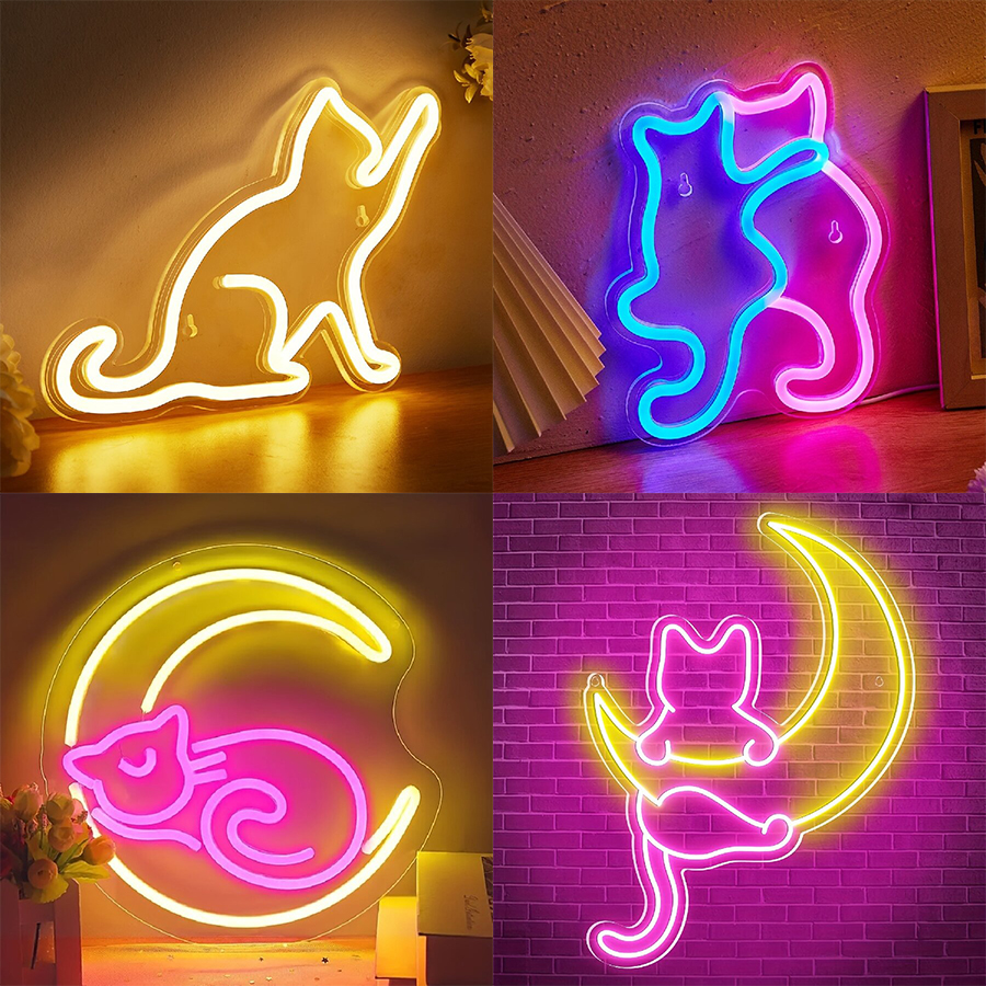 Anime Cat & Moon Neon Sign for - огляд і ціна Embroidery Studio