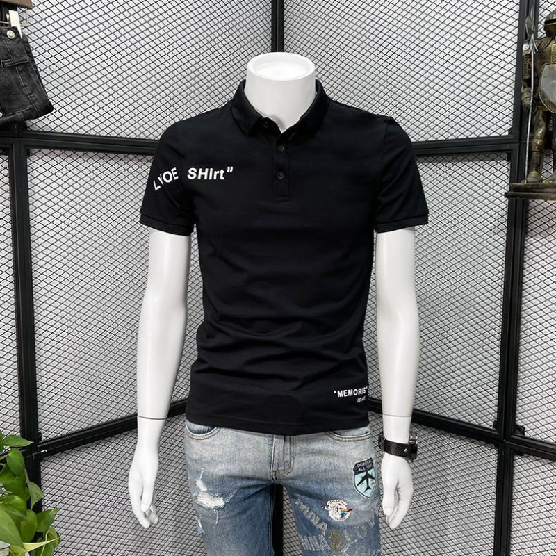 With Collar Tee Shirt for Men  - огляд і ціна Embroidery Alphabet Designs