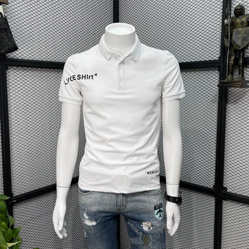 With Collar Tee Shirt for Men  - огляд і ціна Embroidery Alphabet Designs