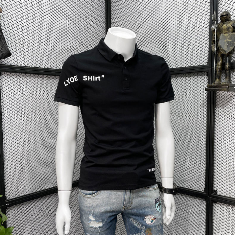 With Collar Tee Shirt for Men  - огляд і ціна Embroidery Alphabet Designs