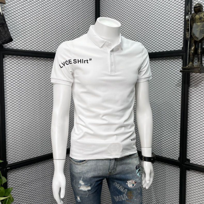 With Collar Tee Shirt for Men  - огляд і ціна Embroidery Alphabet Designs