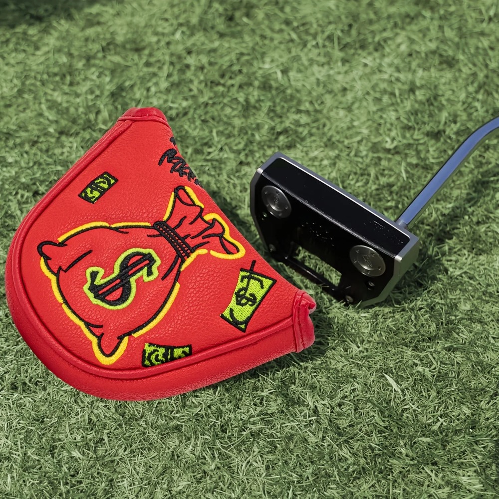 Golf Putter Cover | Half Round - огляд і ціна Embroidery Red
