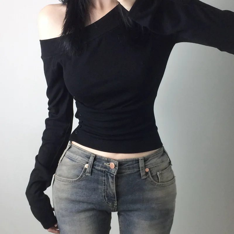 Y2K Vintage Pleated Button T-S - огляд і ціна Embroidery A