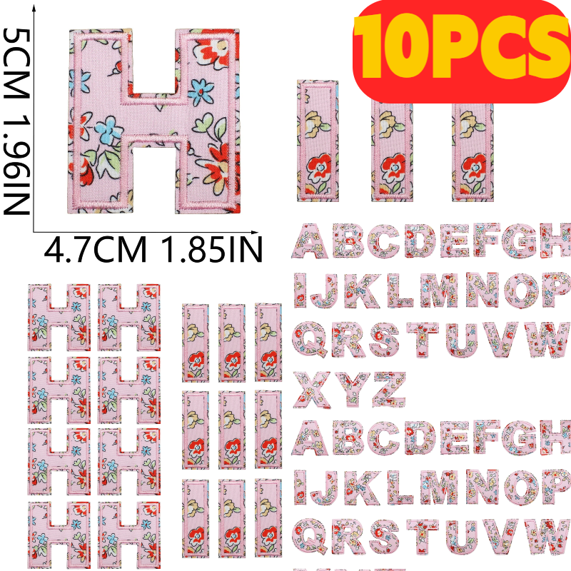 10PCS English Letter Pink Patt - огляд і ціна Embroidery Alphabet Designs