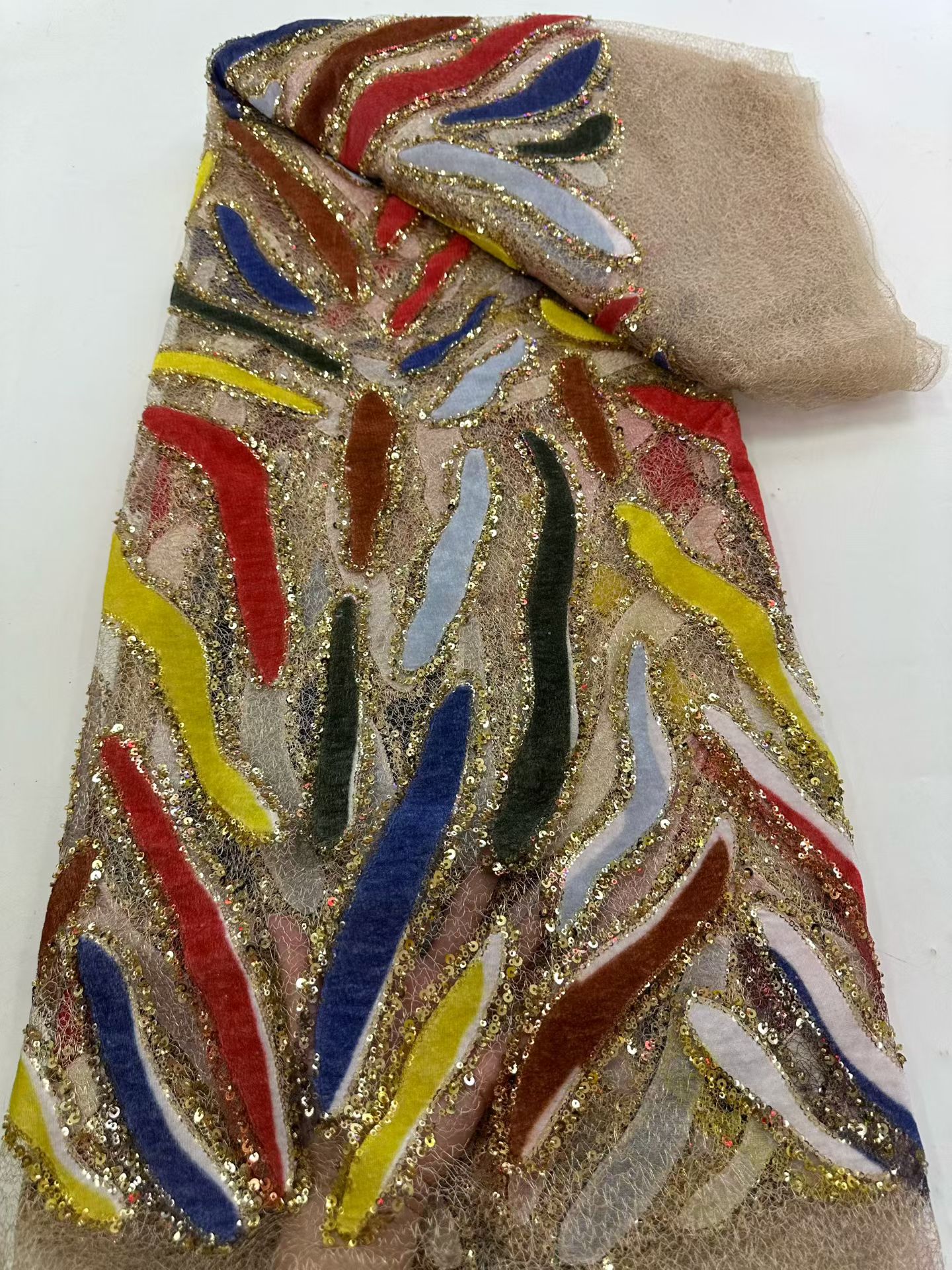 Latest African Sequins Lace Fa - огляд і ціна Embroidery Gradient