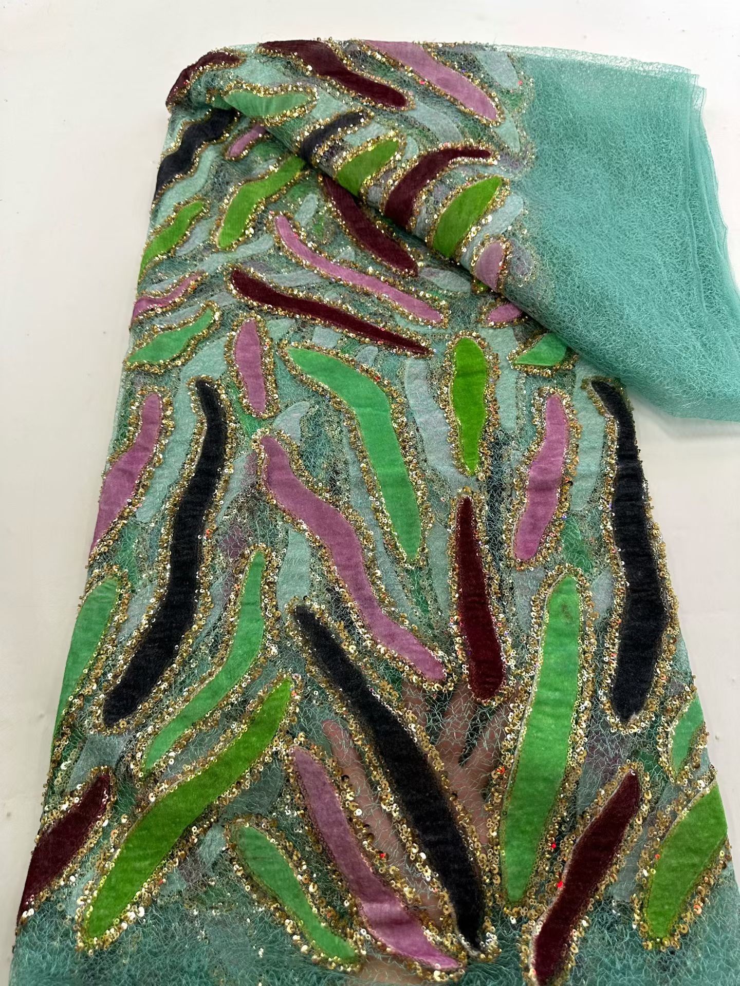 Latest African Sequins Lace Fa - огляд і ціна Embroidery Gradient