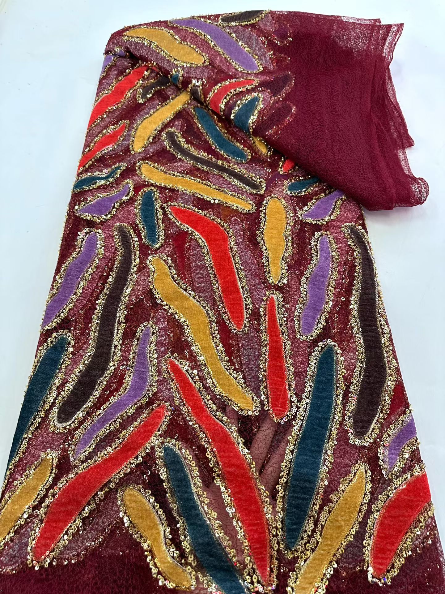 Latest African Sequins Lace Fa - огляд і ціна Embroidery Gradient