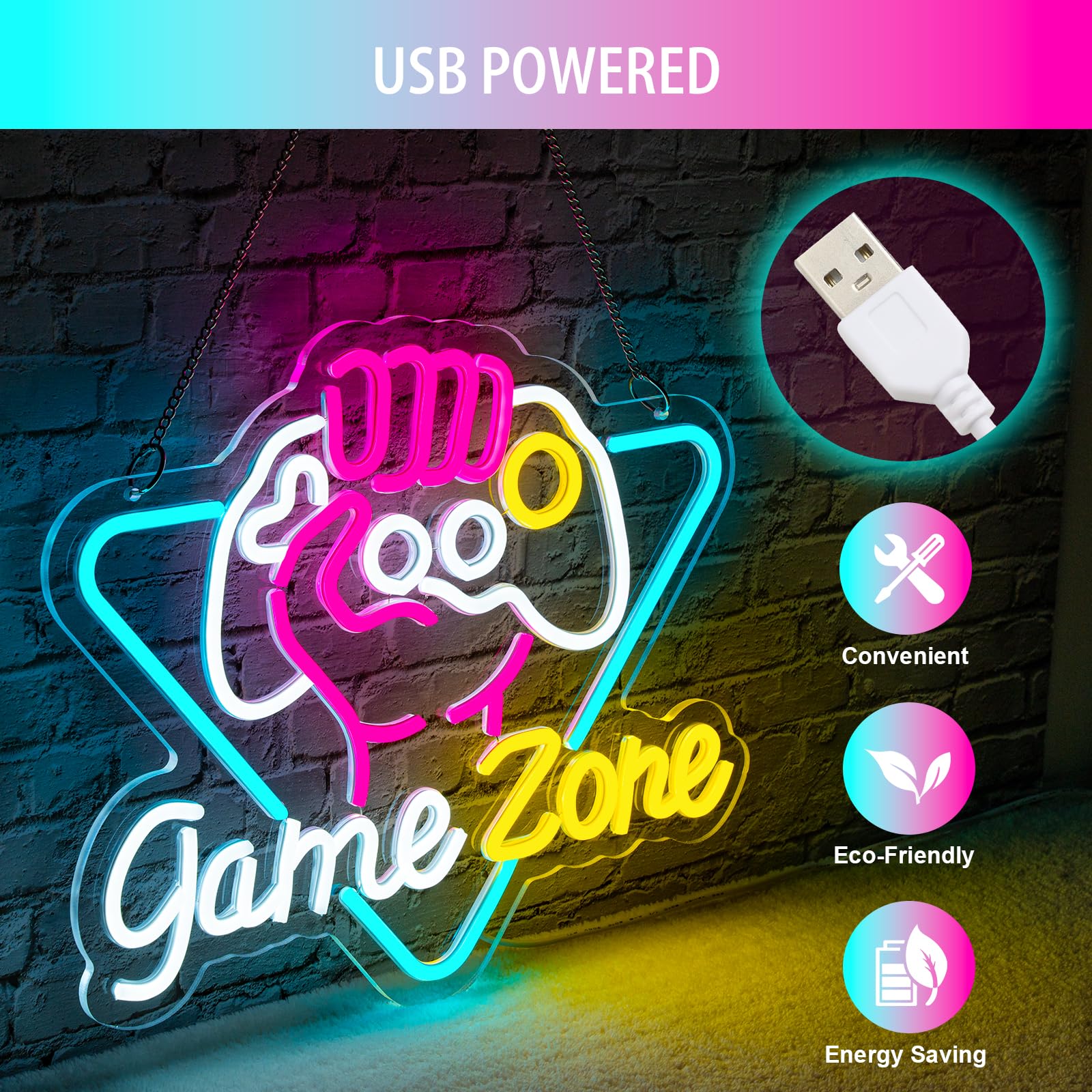 Game Zome Neon Sign LED Wall D - огляд і ціна Embroidery Studio