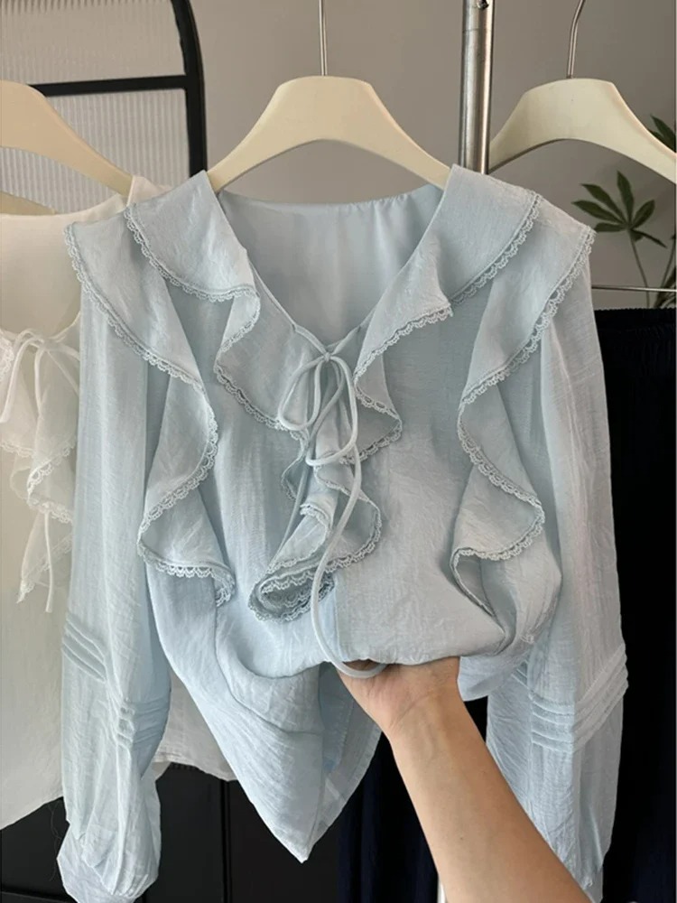 French V-Neck Chic Long Sleeve - огляд і ціна Embroidery A