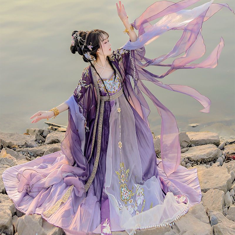 Chinese Hanfu Dress Women Trad - огляд і ціна Embroidery Yellow Dress