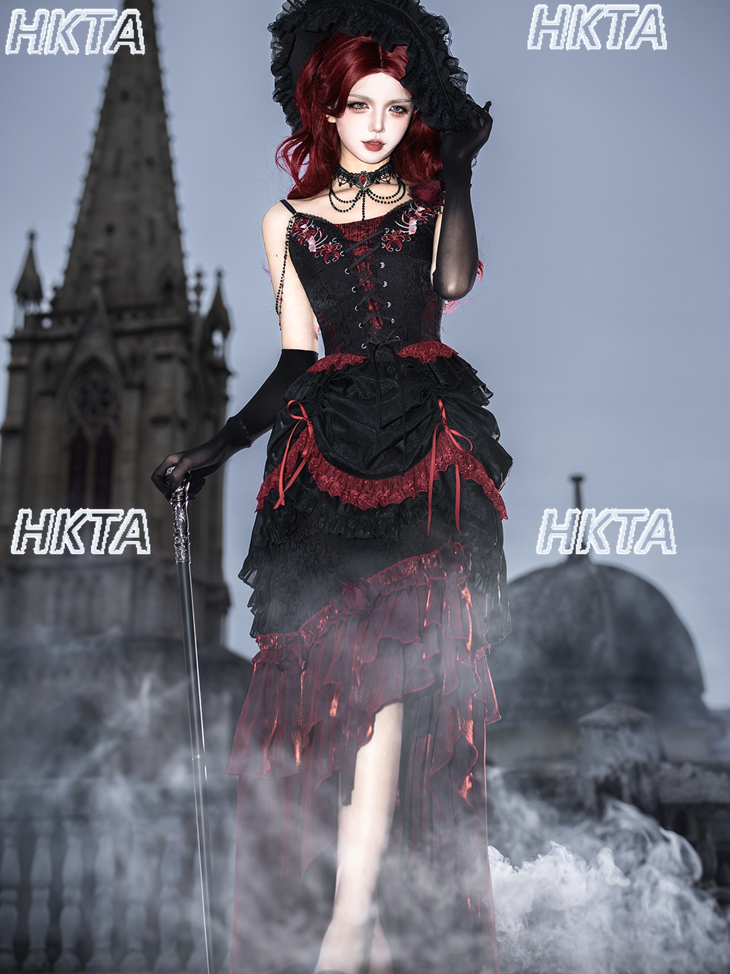 Elegant Vintage Dark Goth Subc - огляд і ціна Embroidery Red