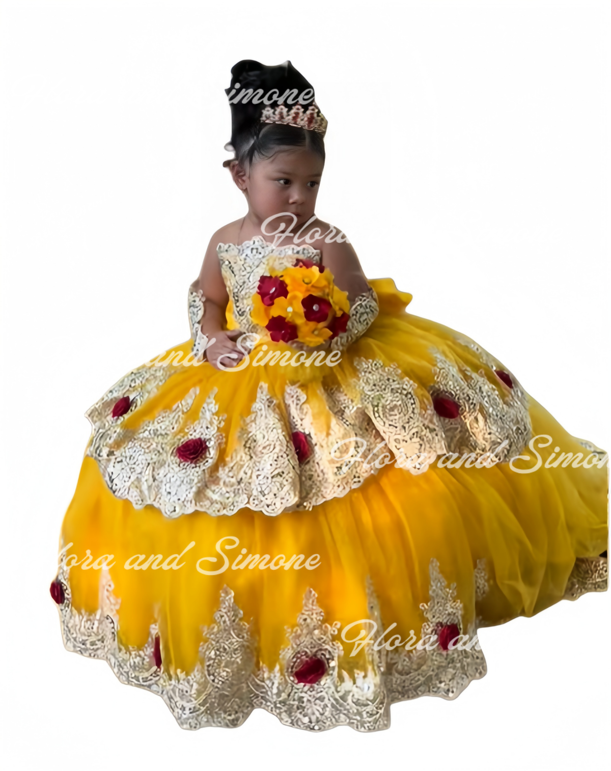 Yellow Flower Girl Dress For W - огляд і ціна Embroidery Yellow Dress