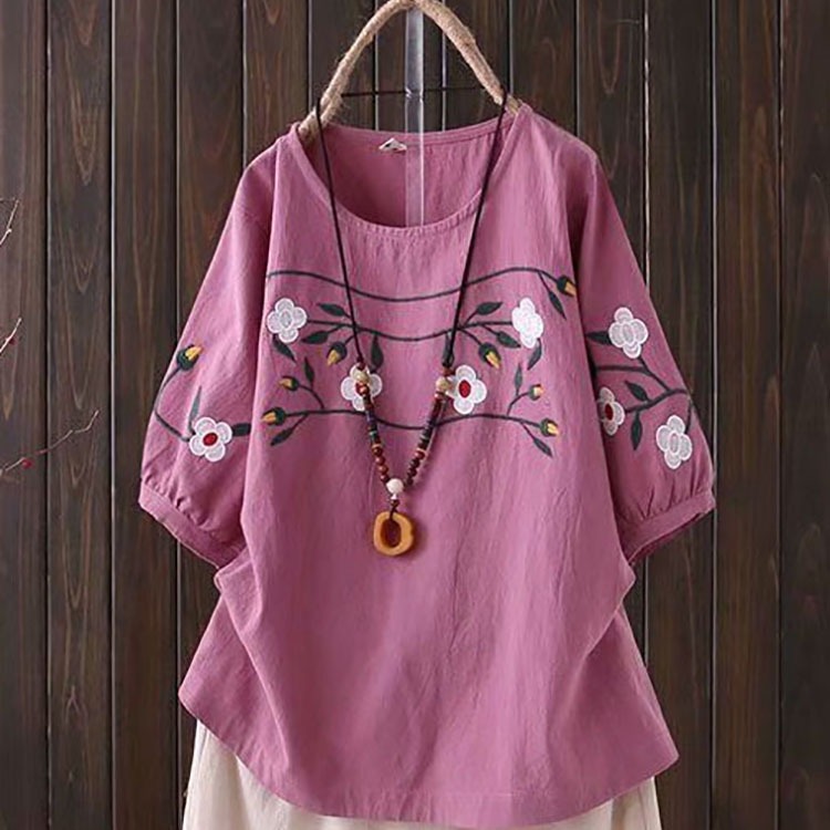 Plus-size Women's Spring and S - огляд і ціна Embroidery On Shirt