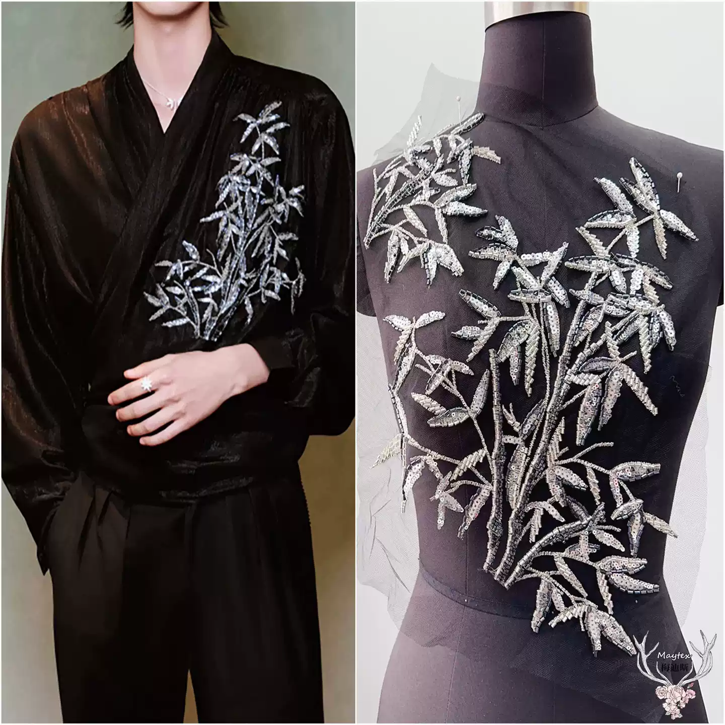 large size shirt Wedding Dress - огляд і ціна Embroidery On Black Shirt